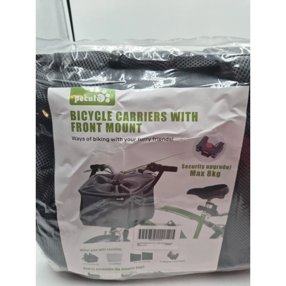Pecute W/front Mount Dog Bicycle Basket and Backpack for Small to Medium dog